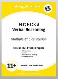 Athey Educational - 11 plus Test Pack 3 Verbal Reasoning Practice Papers Portfolio, Multiple Choice
