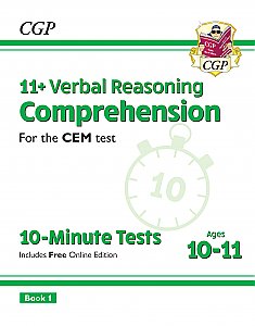 CGP - New 11+ CEM 10-Minute Tests: Comprehension - Ages 10-11 Book 1 (with Online Edition)
