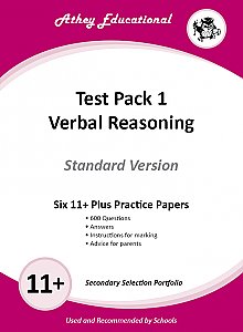 Athey Educational - 11 plus Test Pack 1 Verbal Reasoning Practice Papers Portfolio, Standard