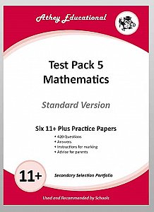 Athey Educational - 11 plus Test Pack 5 Mathematics Practice Papers Portfolio, Standard