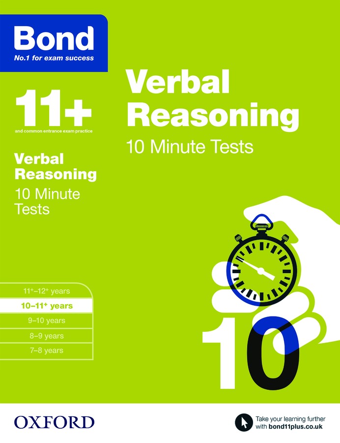 Bond 11+ 10 Minute Tests Verbal Reasoning 10-11+ Years