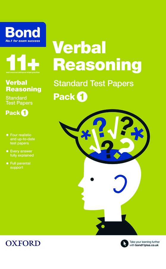 Bond 11+ Verbal Reasoning Standard Test Papers Pack 1