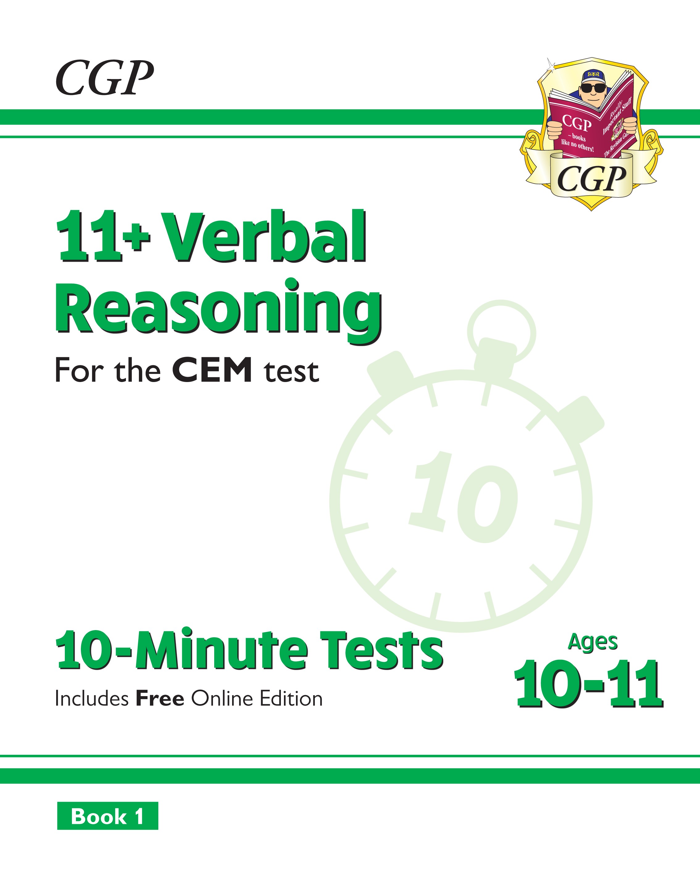 CGP - New 11+ CEM 10-Minute Tests: Verbal Reasoning - Ages 10-11 Book 1 (with Online Edition)