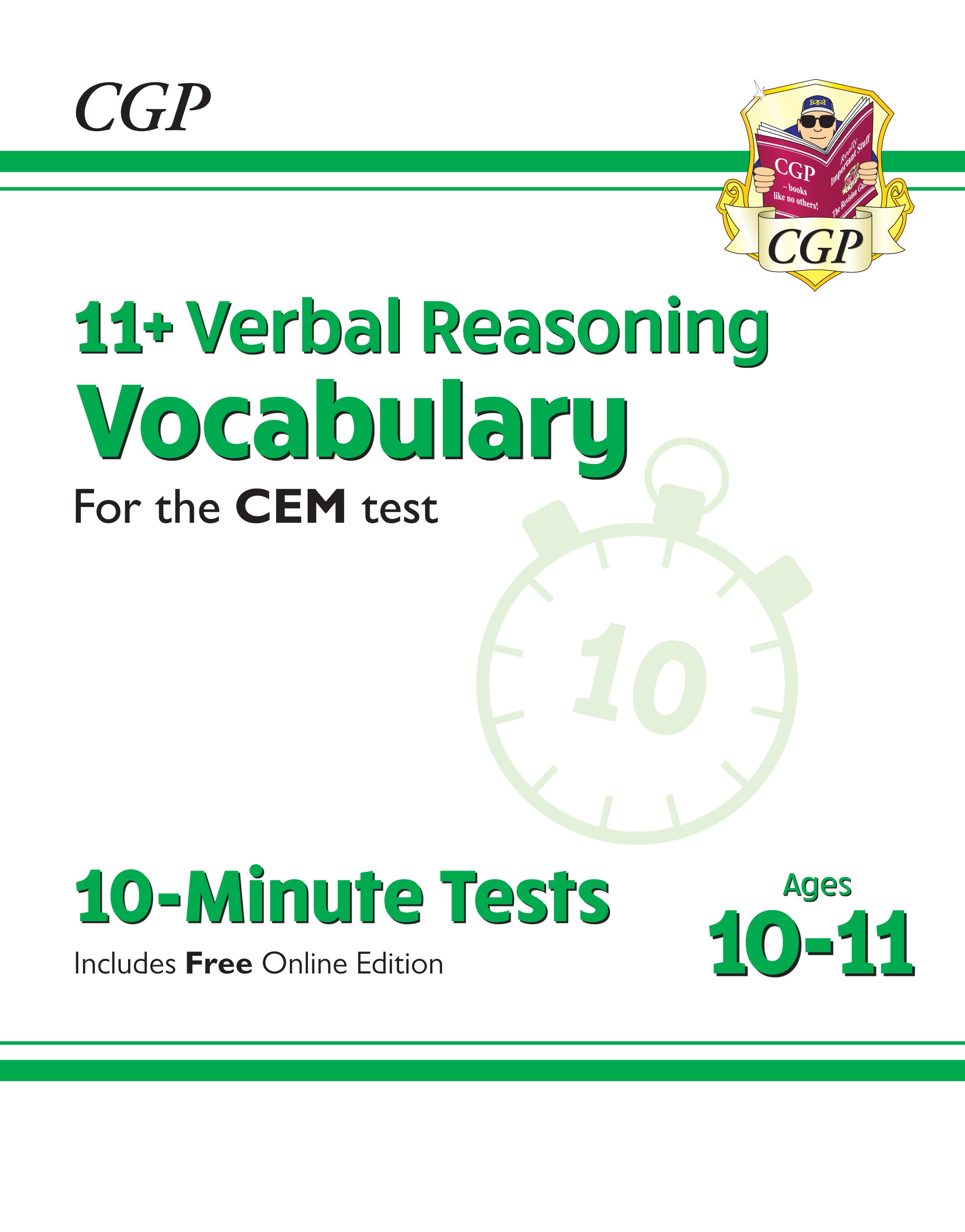 CGP - New 11+ CEM 10-Minute Tests: Verbal Reasoning Vocabulary - Ages 10-11 (with Online Edition)