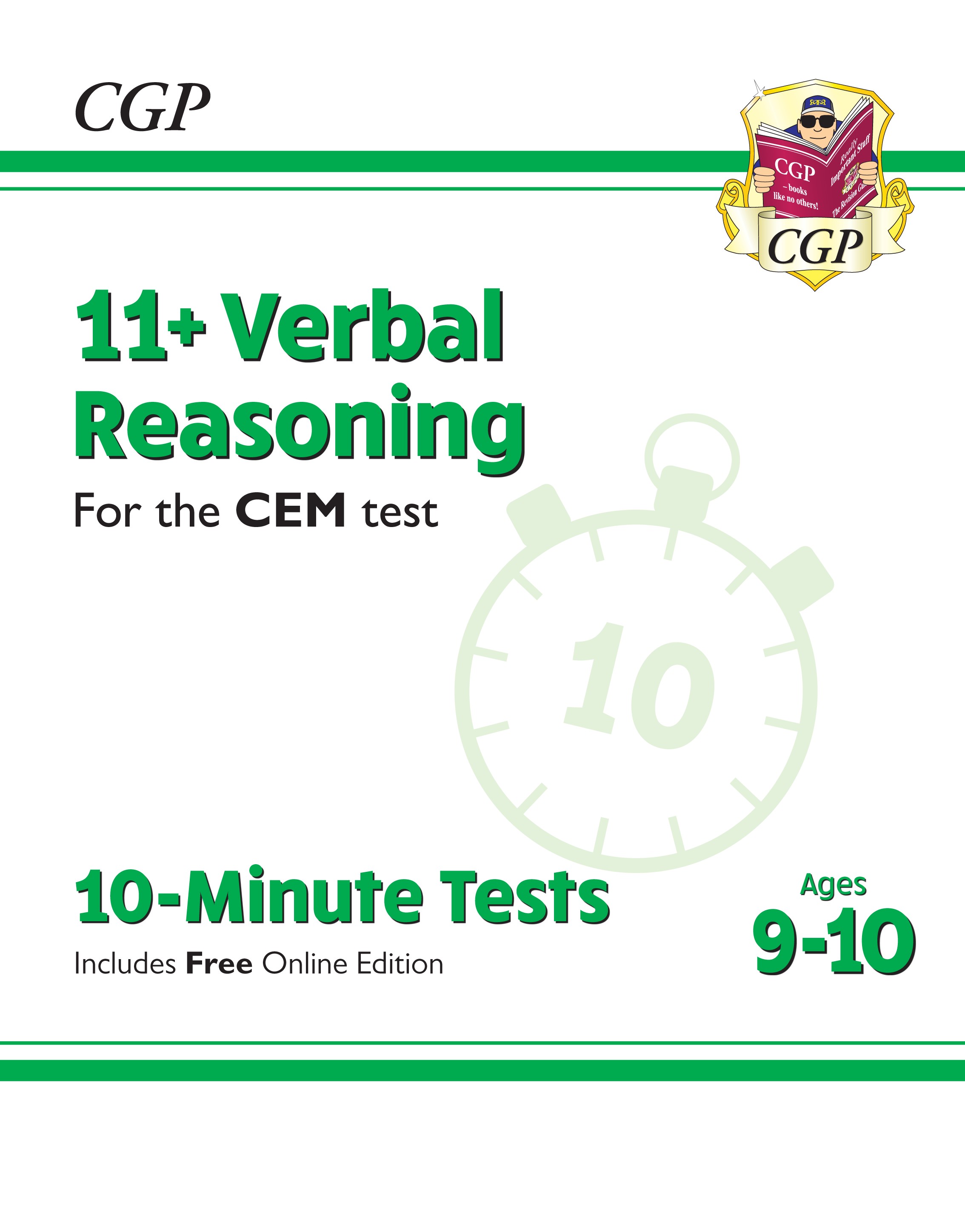 CGP - New 11+ CEM 10-Minute Tests: Verbal Reasoning - Ages 9-10 (with Online Edition)