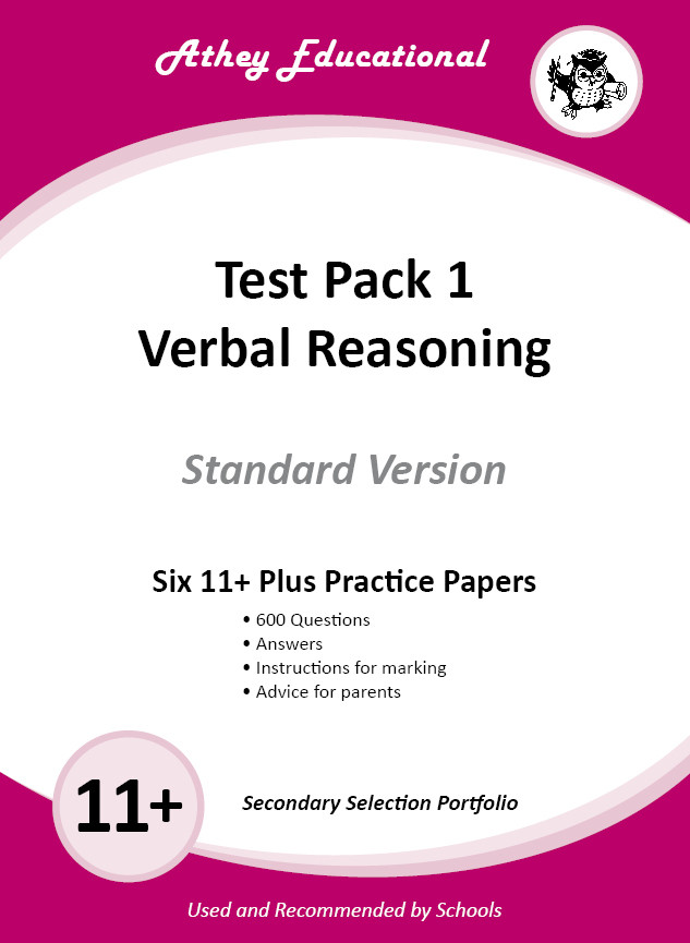 Athey Educational - 11 plus Test Pack 1 Verbal Reasoning Practice Papers Portfolio, Standard