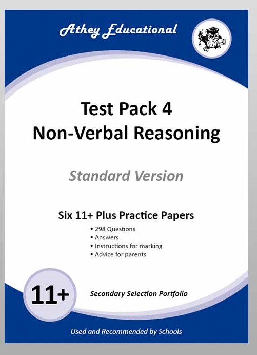 Athey Educational - 11 plus Test Pack 4 Non-Verbal Reasoning Practice Papers Portfolio, Standard