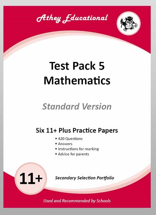 Athey Educational - 11 plus Test Pack 5 Mathematics Practice Papers Portfolio, Standard