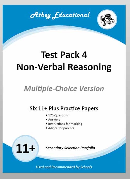 Athey Educational - 11 plus Test Pack 4 Non-Verbal Reasoning Practice Papers Portfolio, Multiple Choice