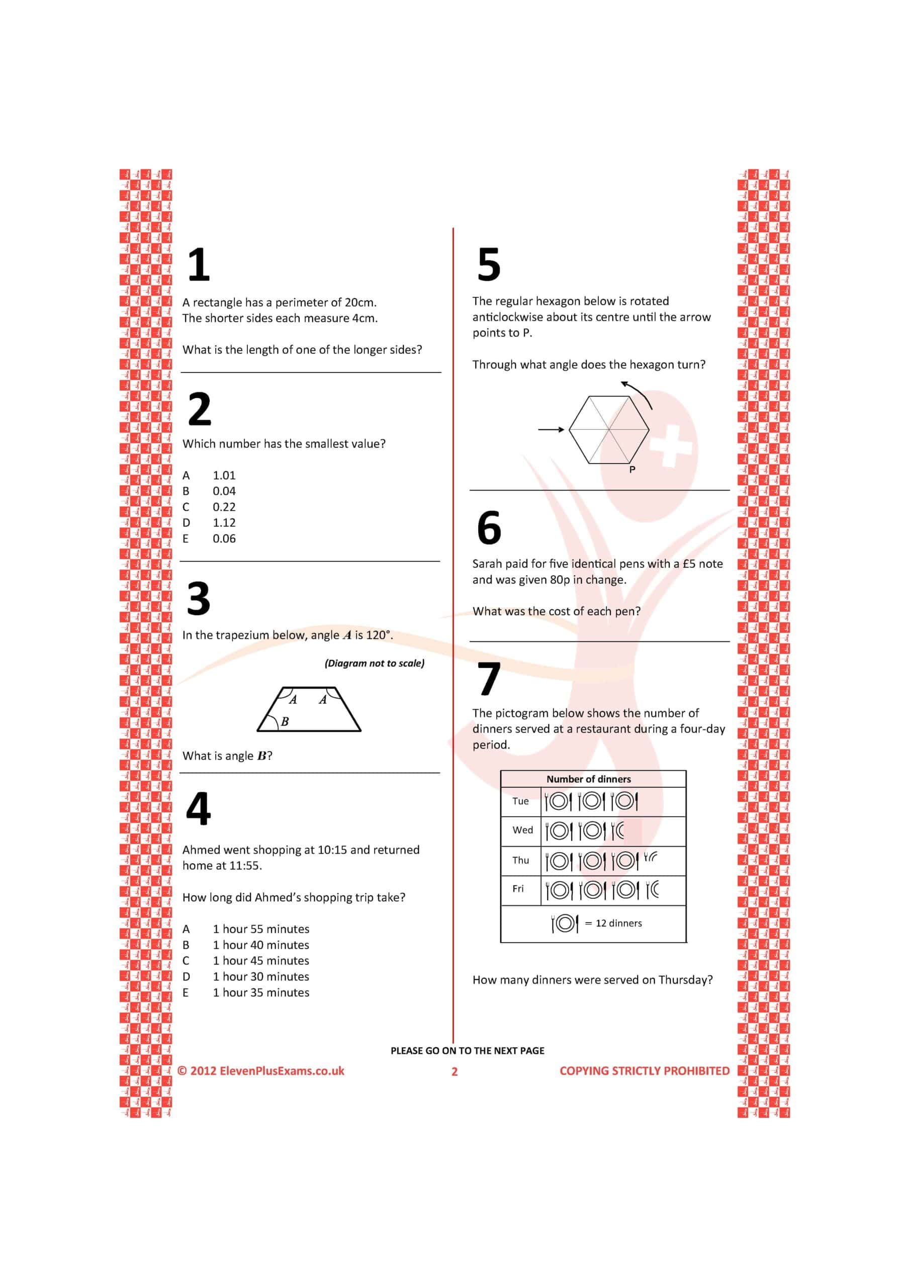 Eleven Plus Exams GL Maths Practice Papers (Multiple Choice) Book 1 (First Past the Post®) - Image 5