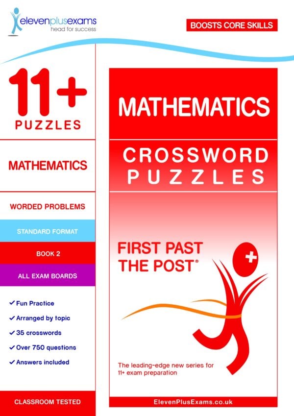 11+ Puzzles - Mathematics Crossword Puzzles Book 2 (First Past the Post®)