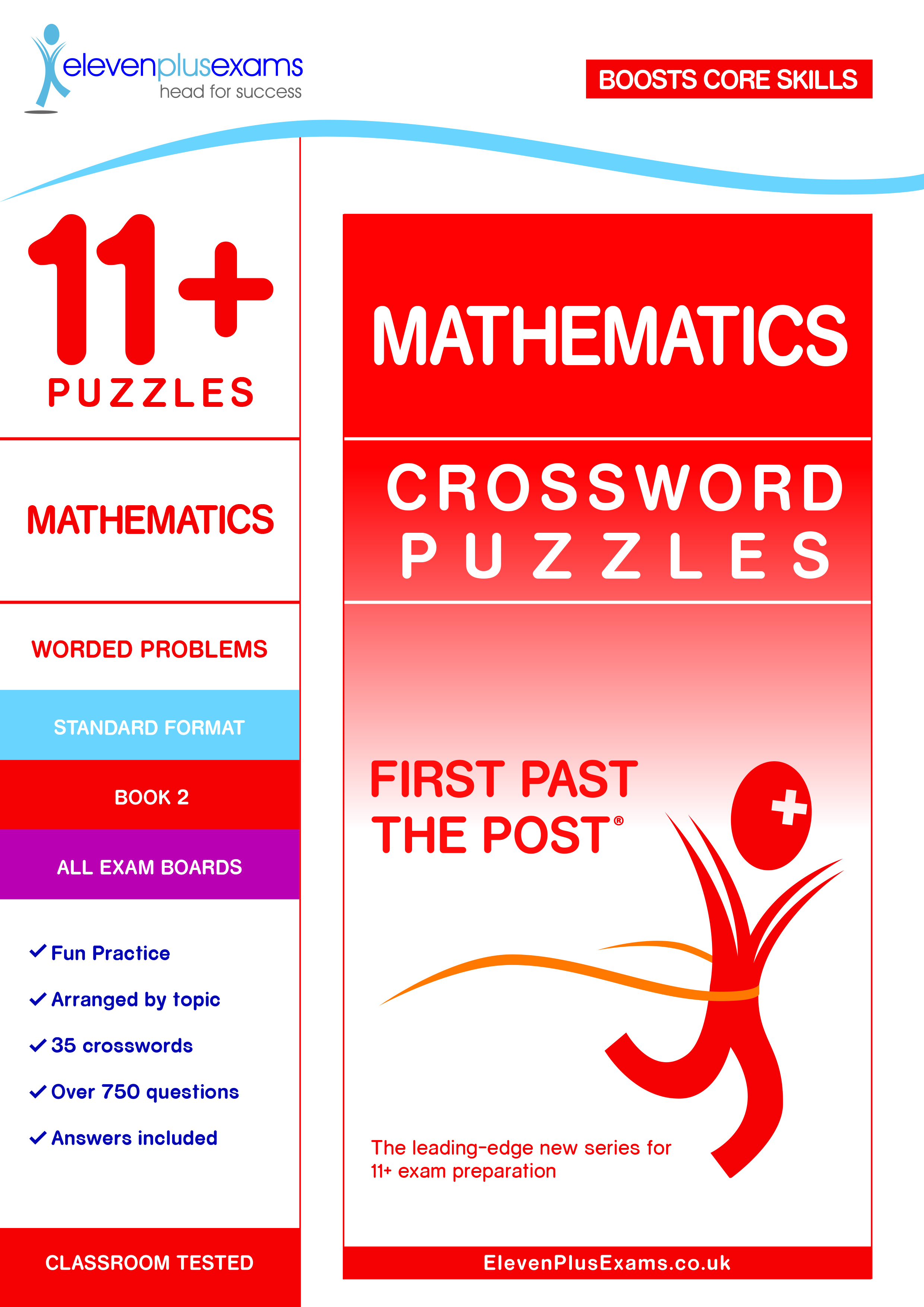 11+ Puzzles - Mathematics Crossword Puzzles Book 2 (First Past the Post®)