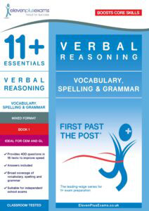 11+ Essentials - Verbal Reasoning: Grammar & Spelling  Book 1 (First Past the Post®)