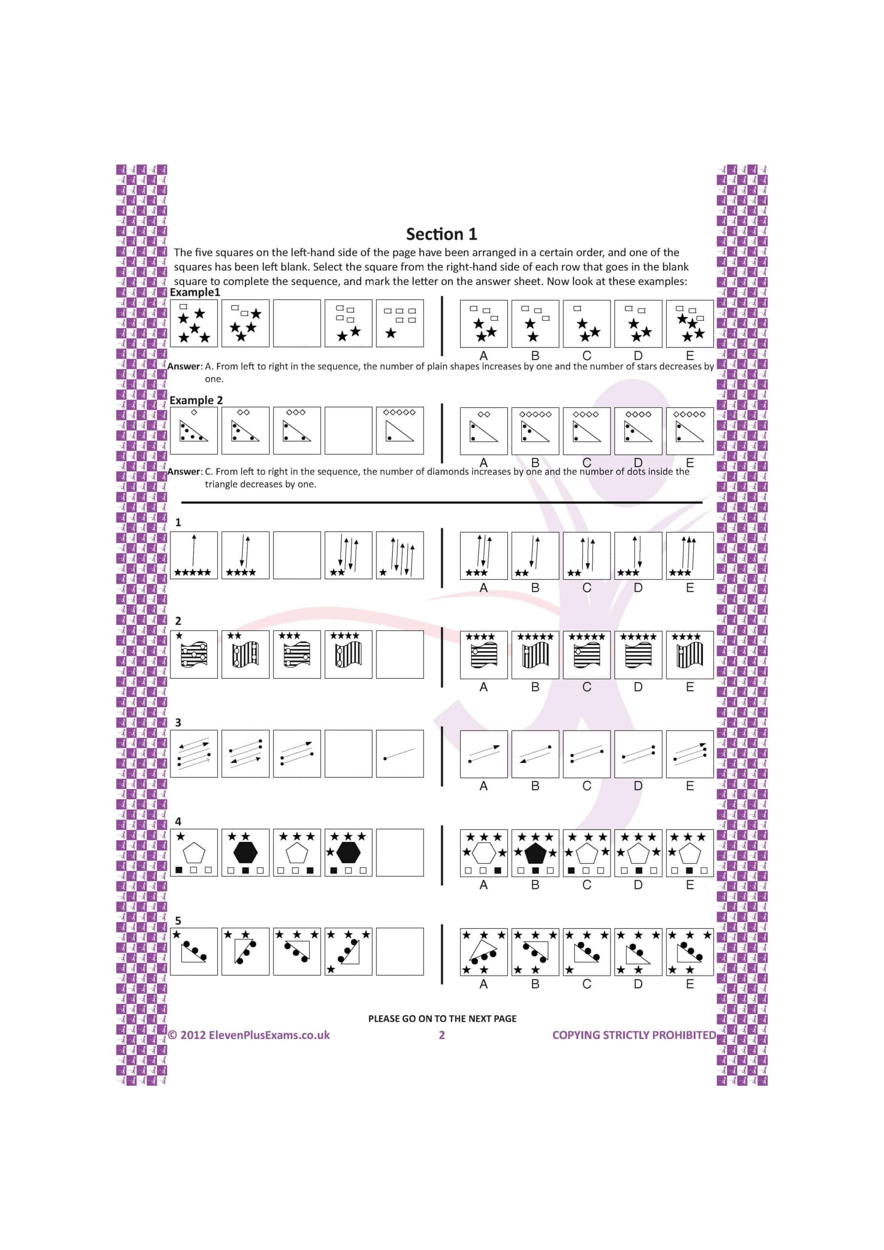Eleven Plus Exams GL Non-Verbal Reasoning Practice Papers (Multiple Choice) Book 1 (First Past the Post®) - Image 5