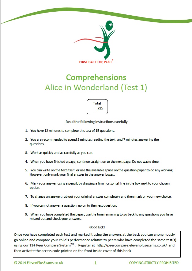 11+ Essentials - Comprehensions Classic Literature Book 1 (First Past the Post®)