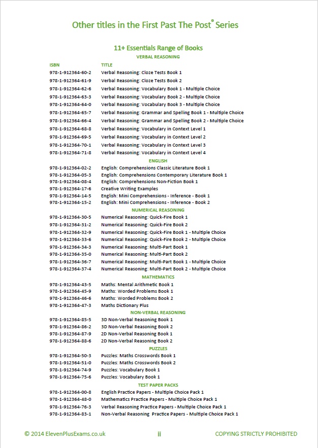 11+ Essentials - Comprehensions Classic Literature Book 1 (First Past the Post®)